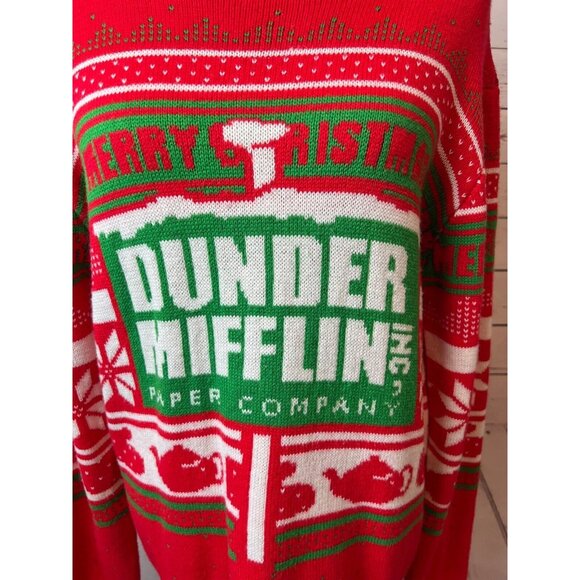 The Office Ugly Christmas Sweater Pullover Party Large Knit‎ Paper Company Adult - Picture 8 of 9